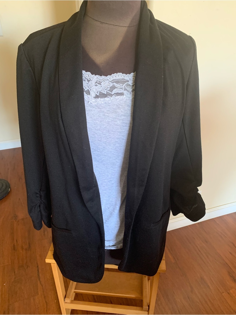 JohnPaulRichard Black Open-Front Blazer Jacket